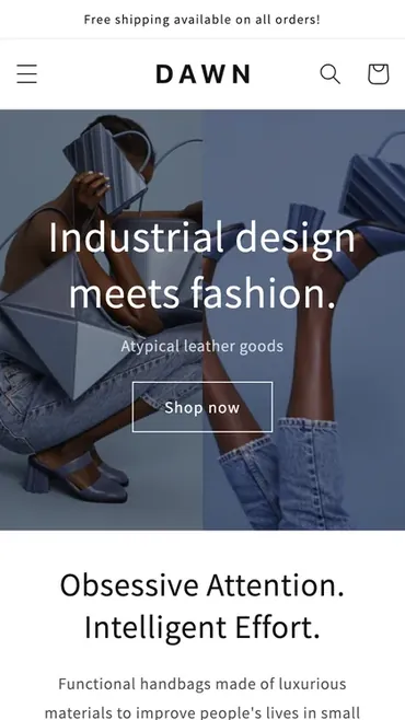 Responsive mobile Shopify storefront view on a smartphone screen